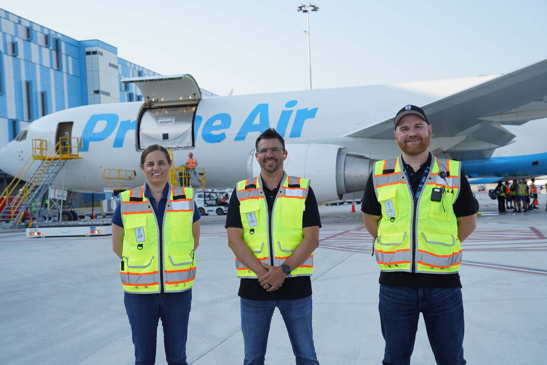 A view of a newly-opened Amazon Air hub 