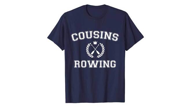 “表兄弟”划船海军蓝的形象图形t恤。