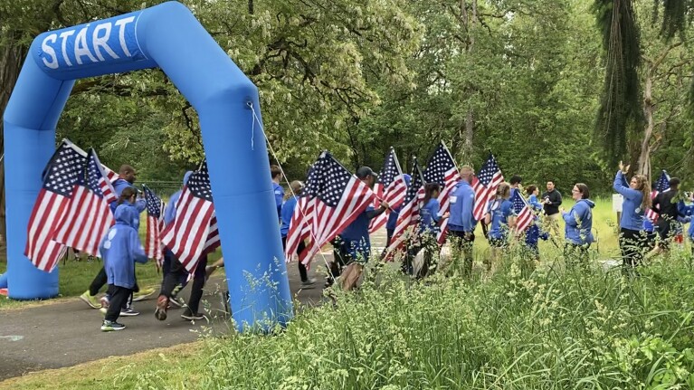 Amazon volunteers joined Gold Star children for a 5k run to honor their fallen parents in DuPont, Washington. 