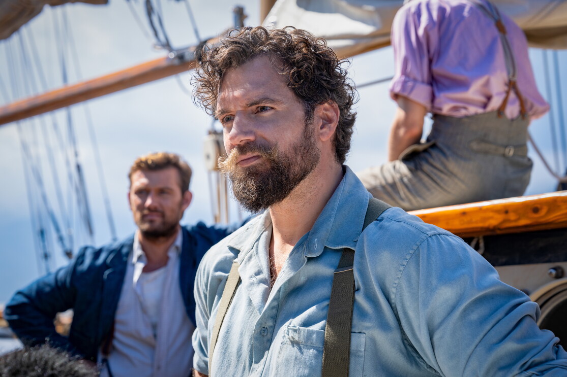 Henry Cavill and Alex Pettyfer on a ship