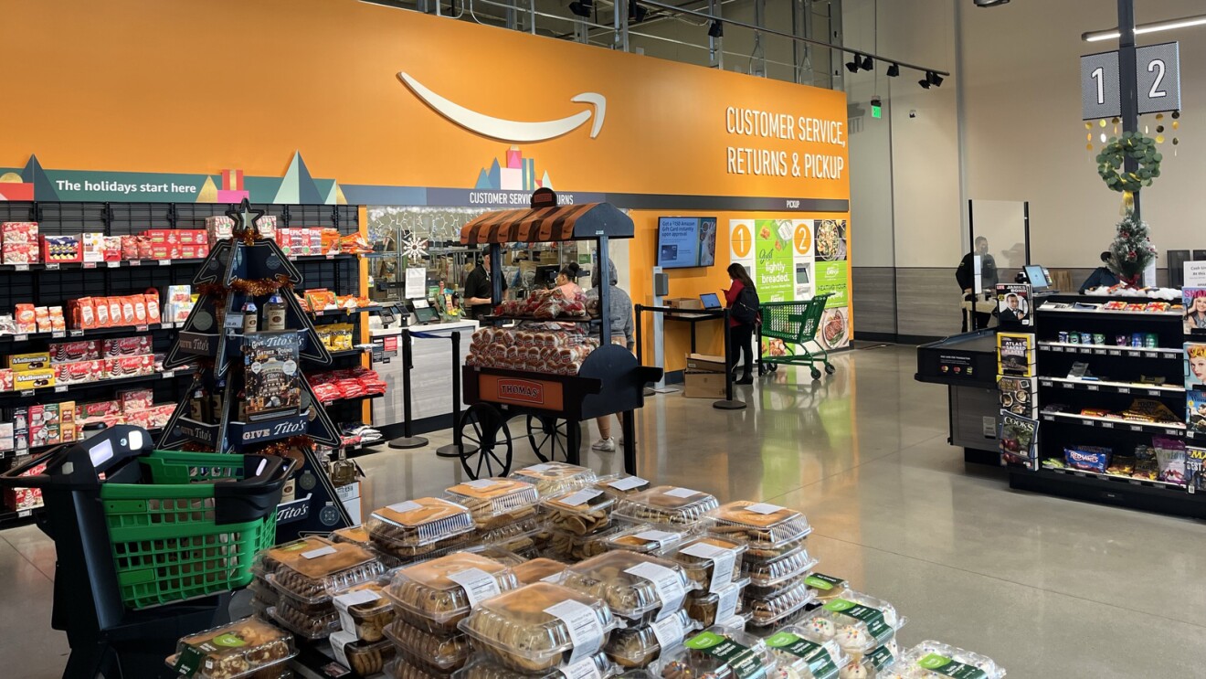 An image from inside an Amazon Fresh store