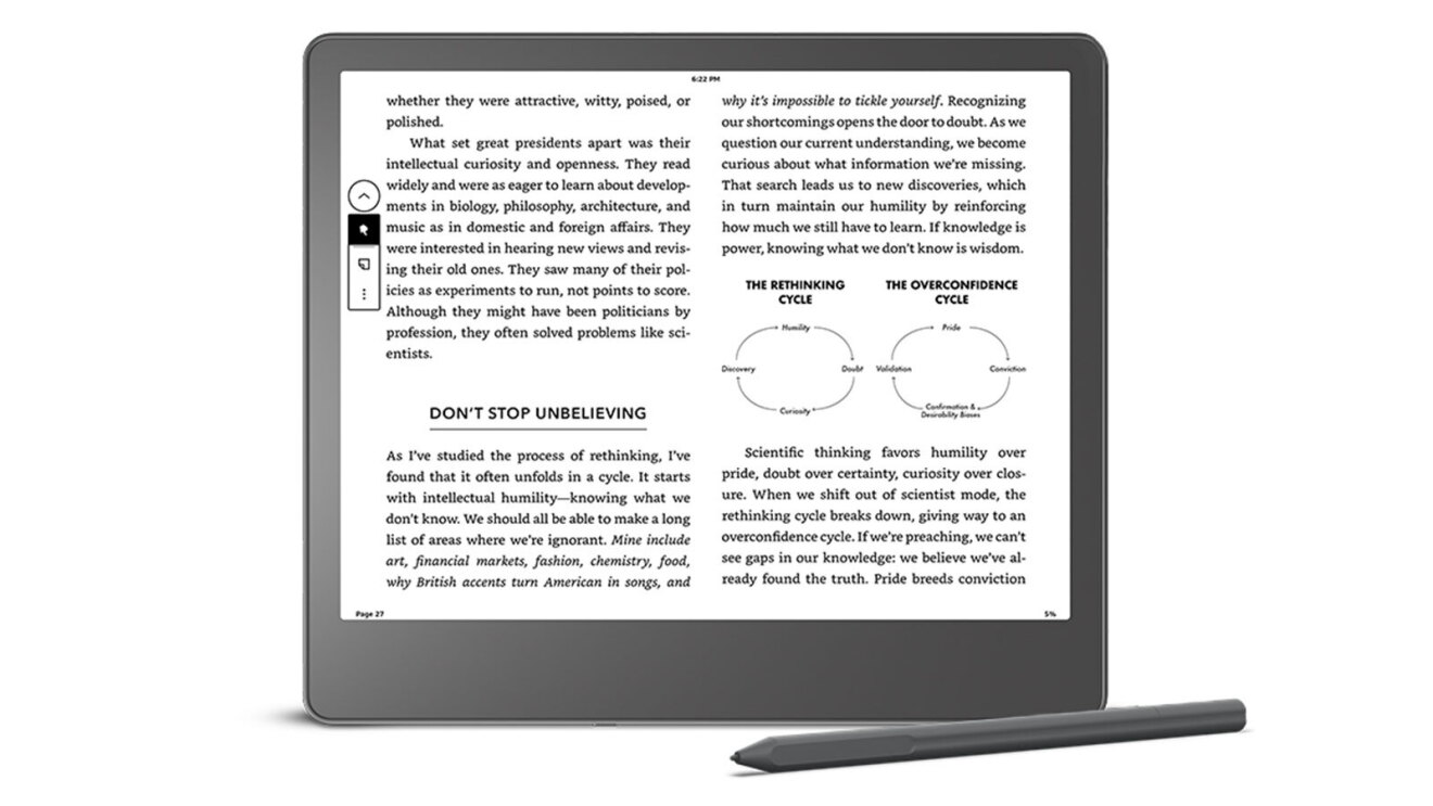 Kindle Scribe Two-Column Layout Setting