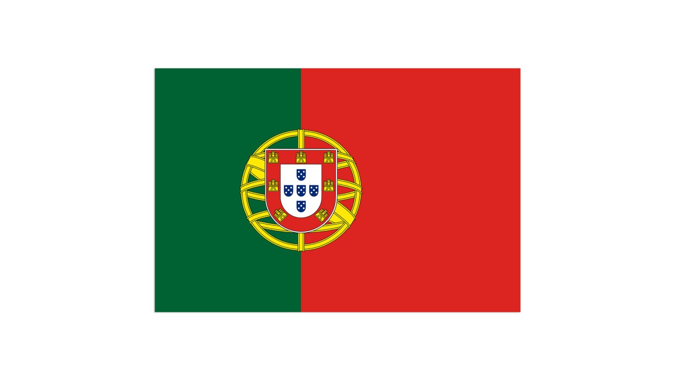 Country flag for Portugal on white background
