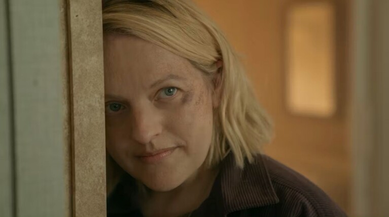 Elisabeth Moss looks at the camera in The Handmaid's Tale season 6