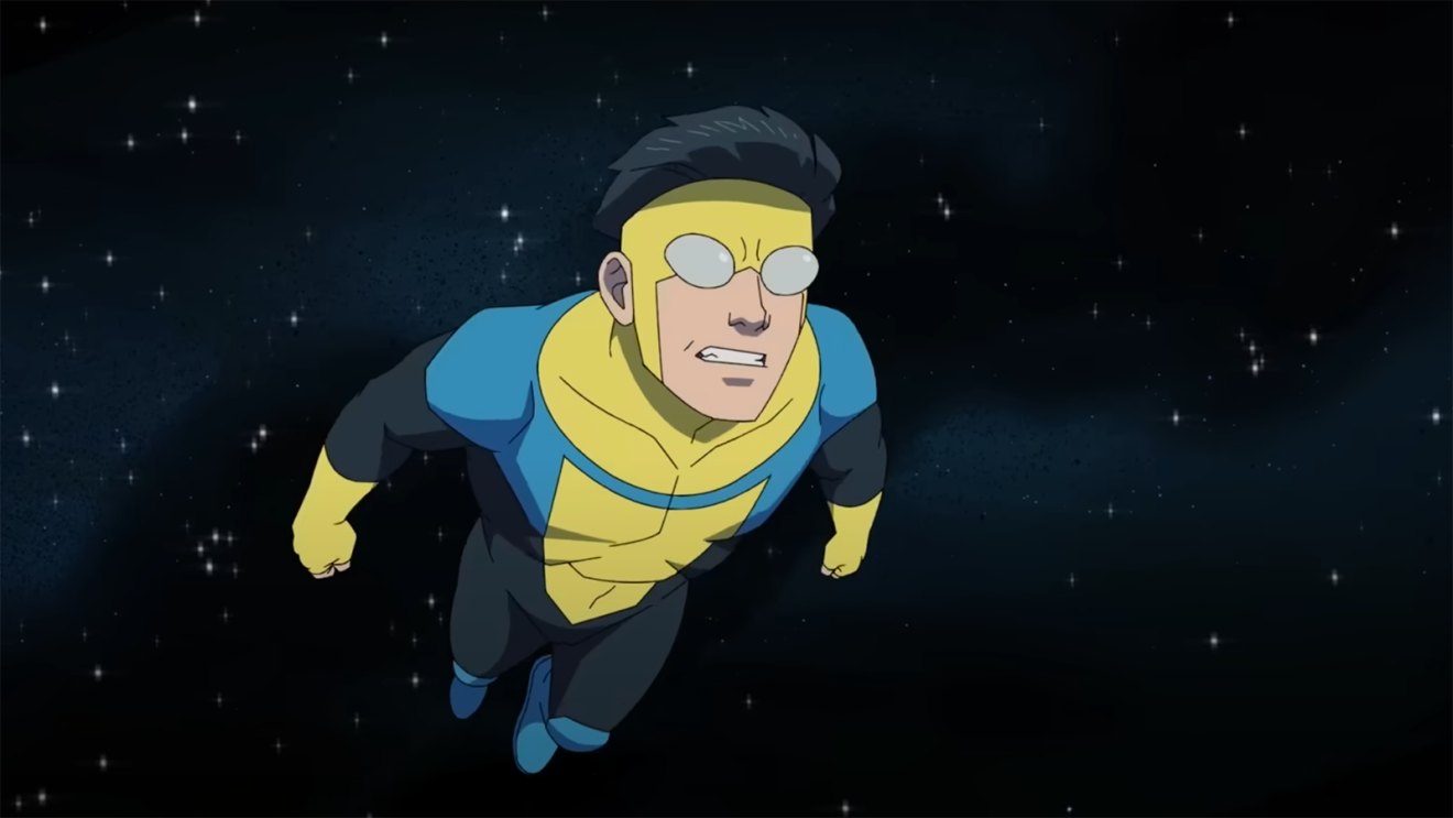 Mark Grayson flying in Space.