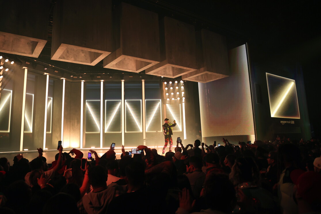 An image of an artist performing at the Amazon Music Live concert series.
