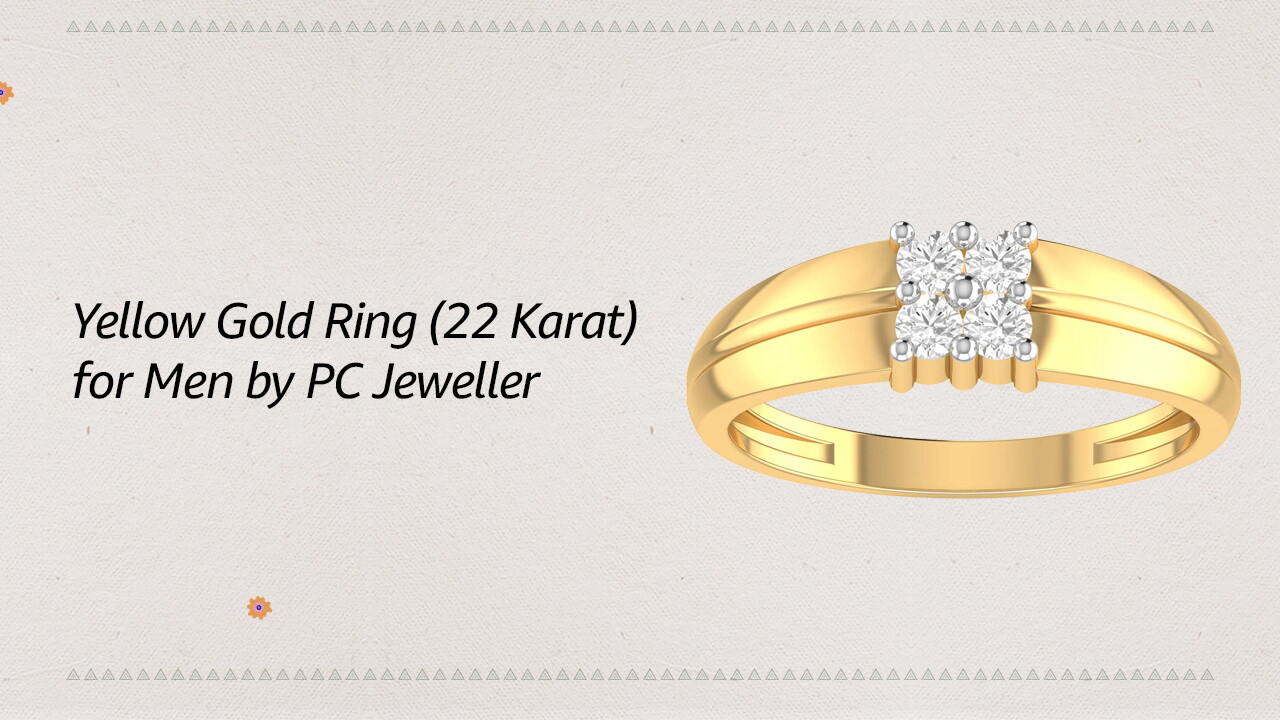 This 22k yellow gold ring from PC Jeweller flaunts a perfect finish