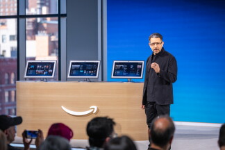Panos Panay on stage at the Amazon Alexa Event 2025