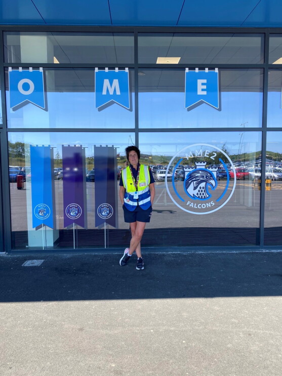 Vicky Wales, Fulfilment Centre Manager, Amazon outside of the fulfilment centre