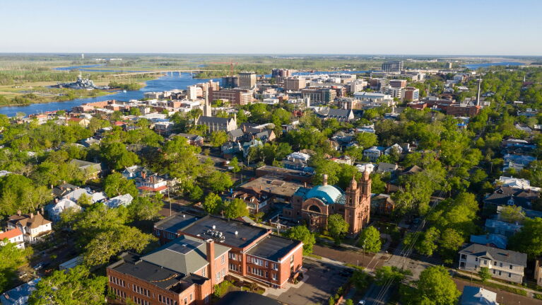Aerial of Wilmington, North Carolina