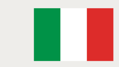 Flag of Italy with the country name in text below
