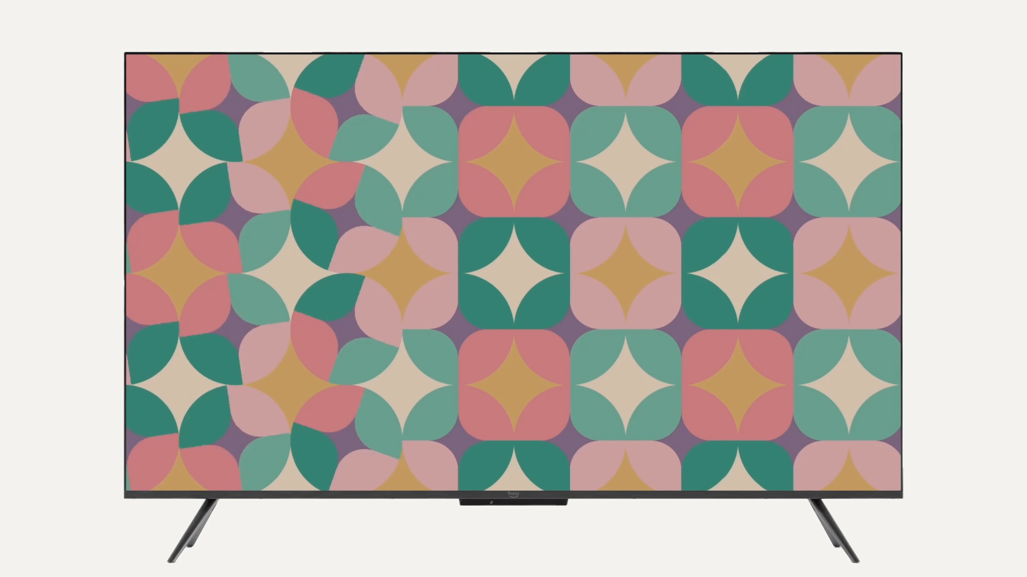 Fire TV streaming with colorful mosaic tiles