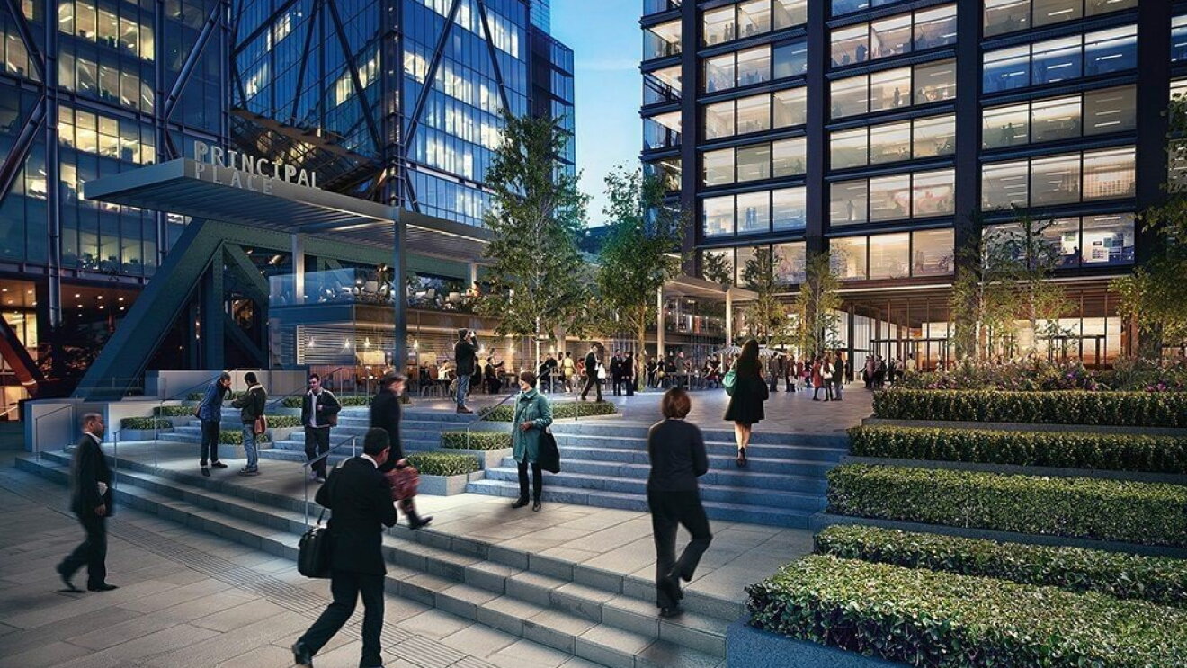 Amazon offices in Shoreditch neighborhood of London