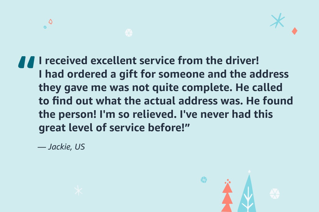 An image showing a quote from an Amazon customer.