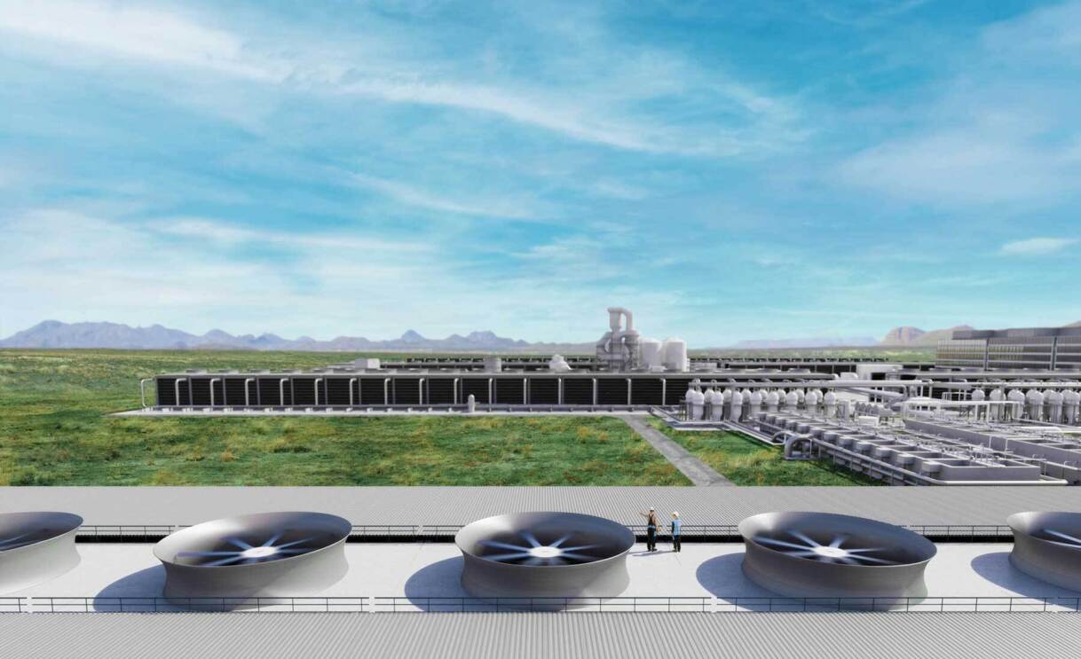 Renderings from 1Point5’s direct air capture plant.