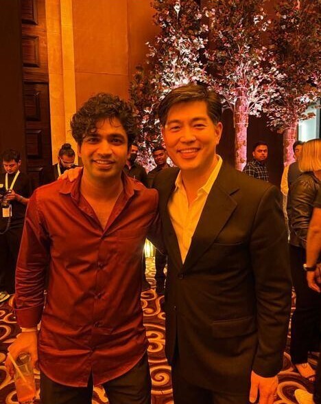 Albert Cheng, COO of Amazon Studios with actor Anupam Tripathi