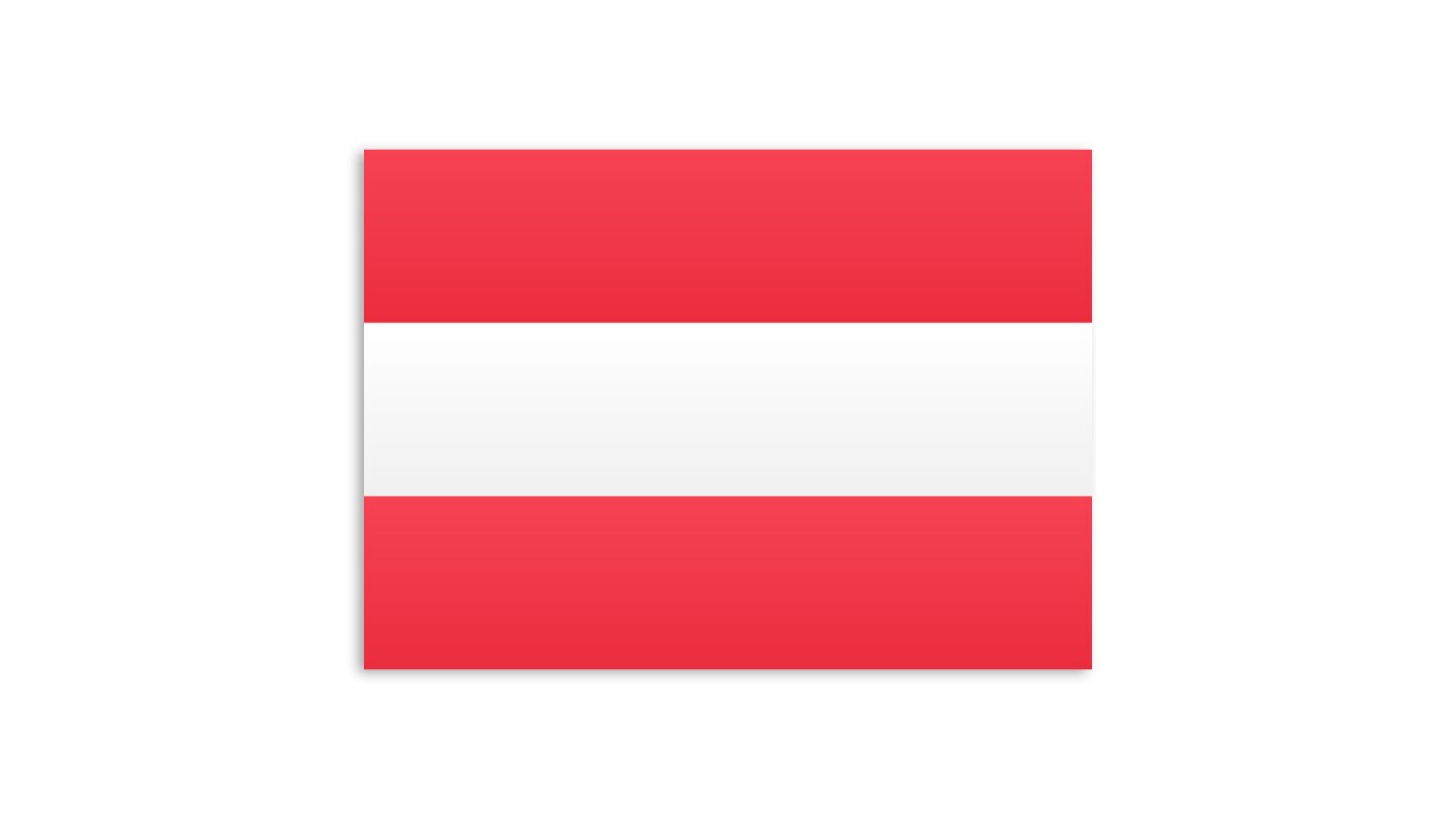 Flat flag of Austria on a white background