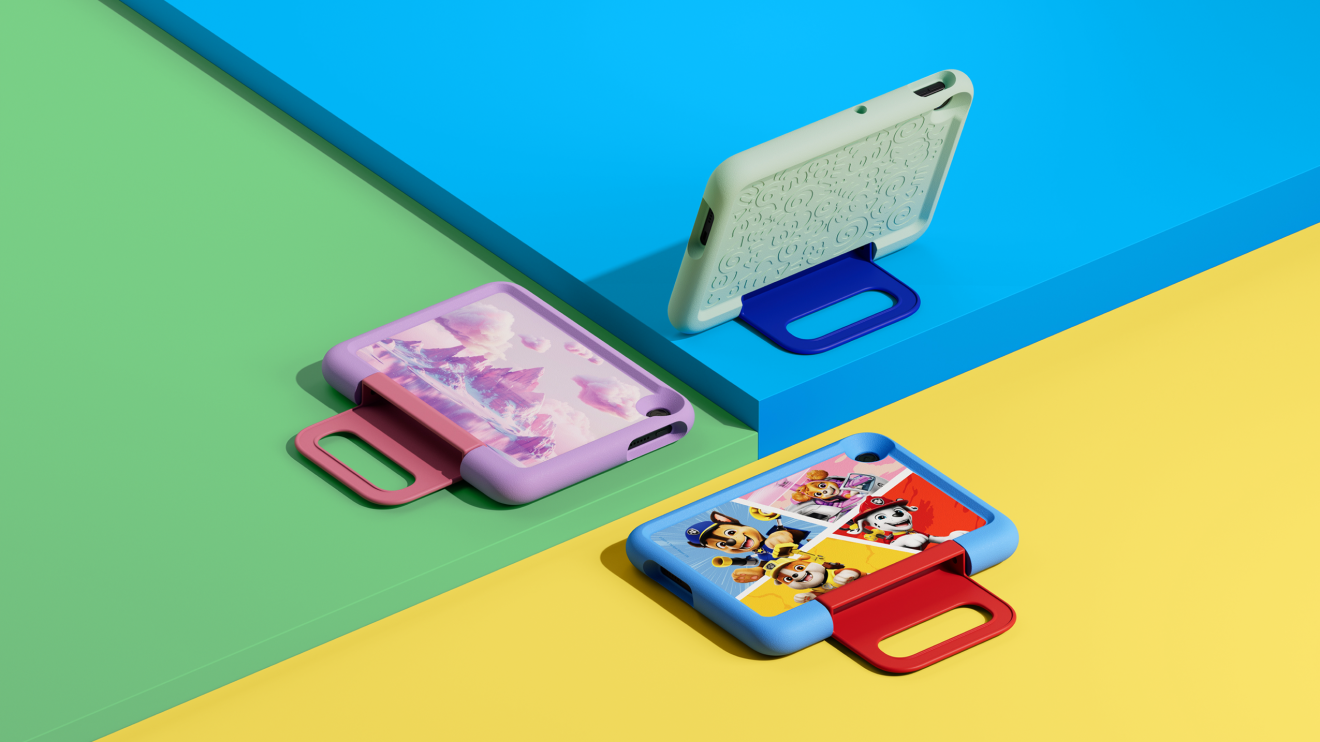 Three Amazon Kids Tablets in kid-proof cases
