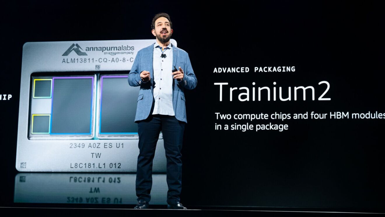 Peter DeSantis, SVP, Utility Computing, AWS, speaking on stage at AWS re:Invent 2024.
