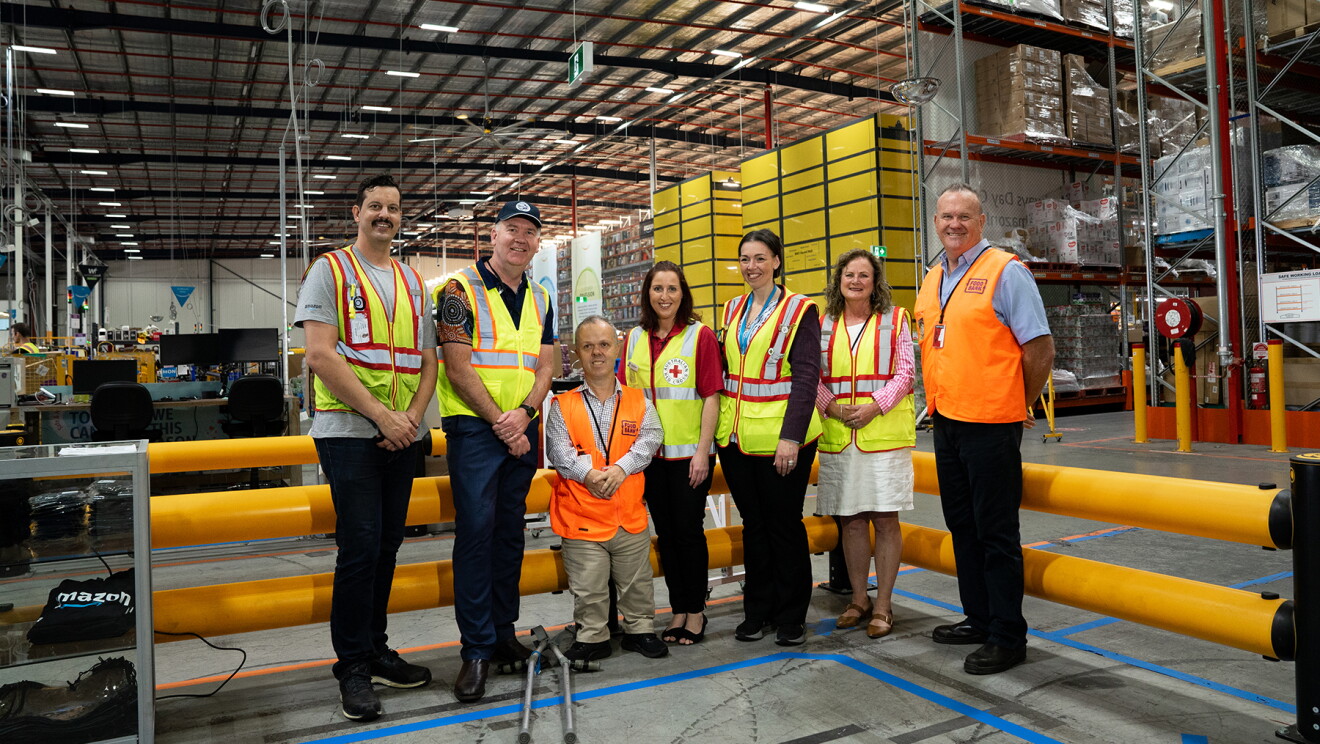 Amazon and charity partners at BNE1 Disaster Relief Hub