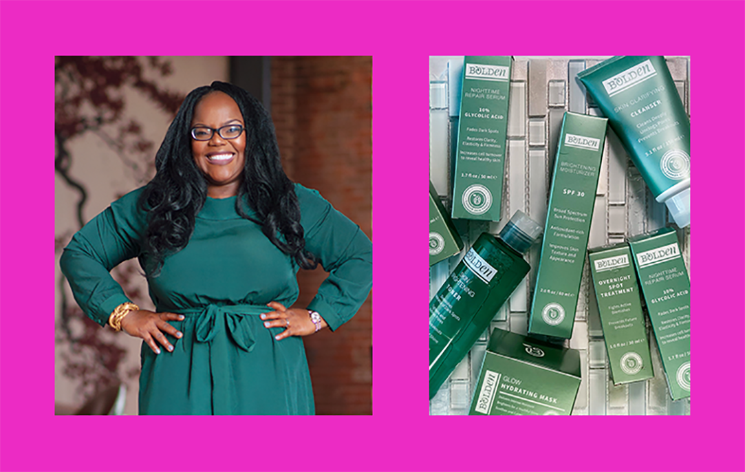 Woman seller and her product, as featured on Amazon marketplace