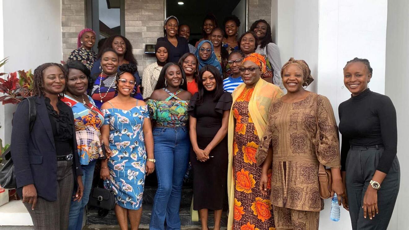 A group photo of women who participate in Clean Technology Hub's incubation program for sustainability-focused ideas.