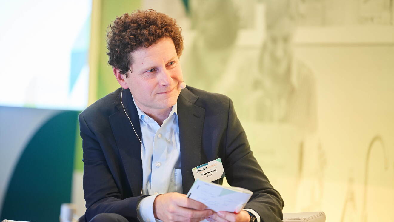 Conor Sweeney, Amazon EU Head of Public Relations at Amazon Academy Brussels panel as the moderator. 