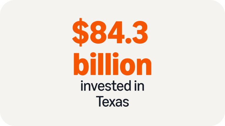 $84.3 billion invested in Texas.