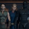 Three action heroes standing 