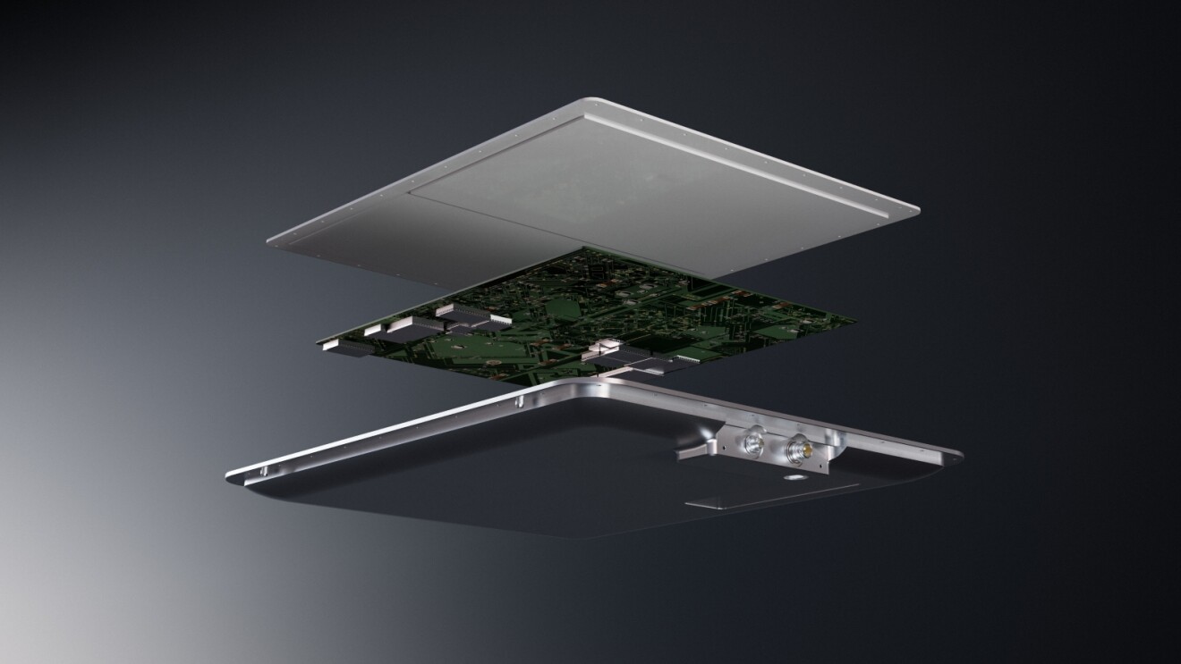 Expanded view of Amazon Leo commercial airline antenna