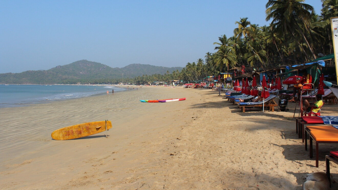 Goa Beach with a skateboard lying unattended