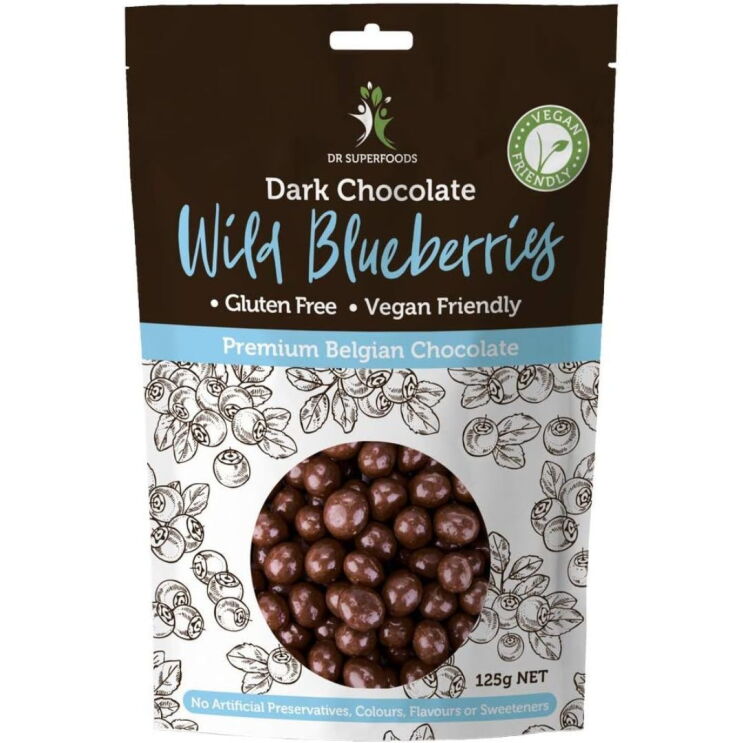 Dr Superfoods Blueberry Bliss Coated Blueberries Dark Chocolate