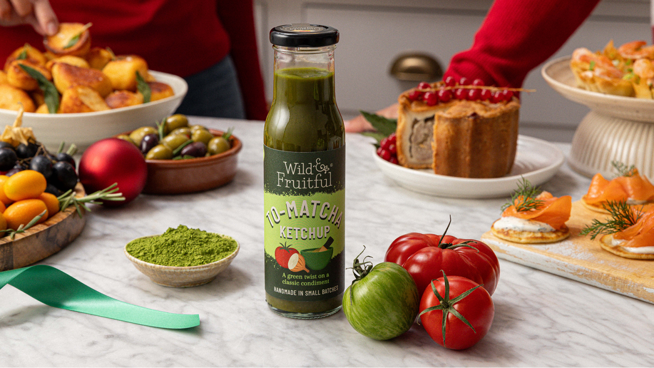 To-Matcha Ketchup presented on a festive feasting table