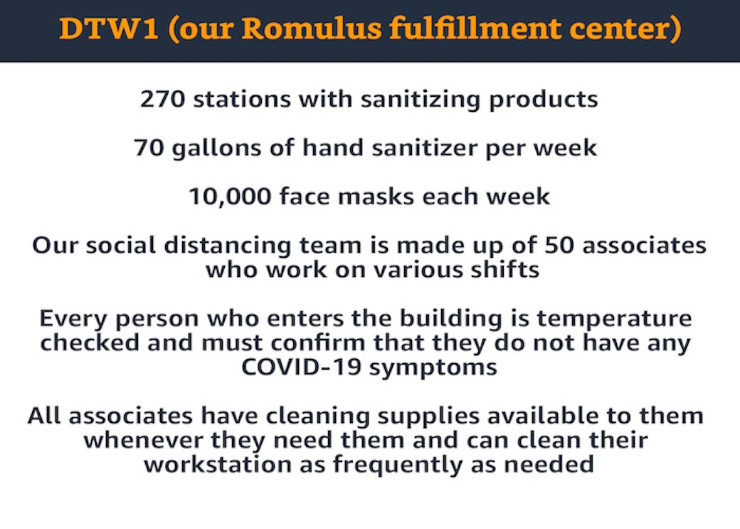 facts about Amazon's Romulus fulfllment center