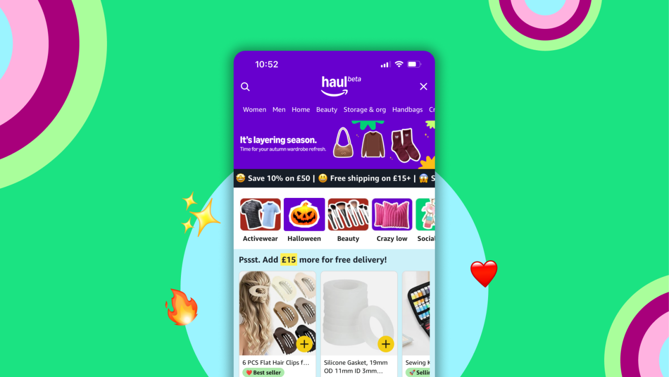E-commerce app interface showcasing seasonal promotions and product categories