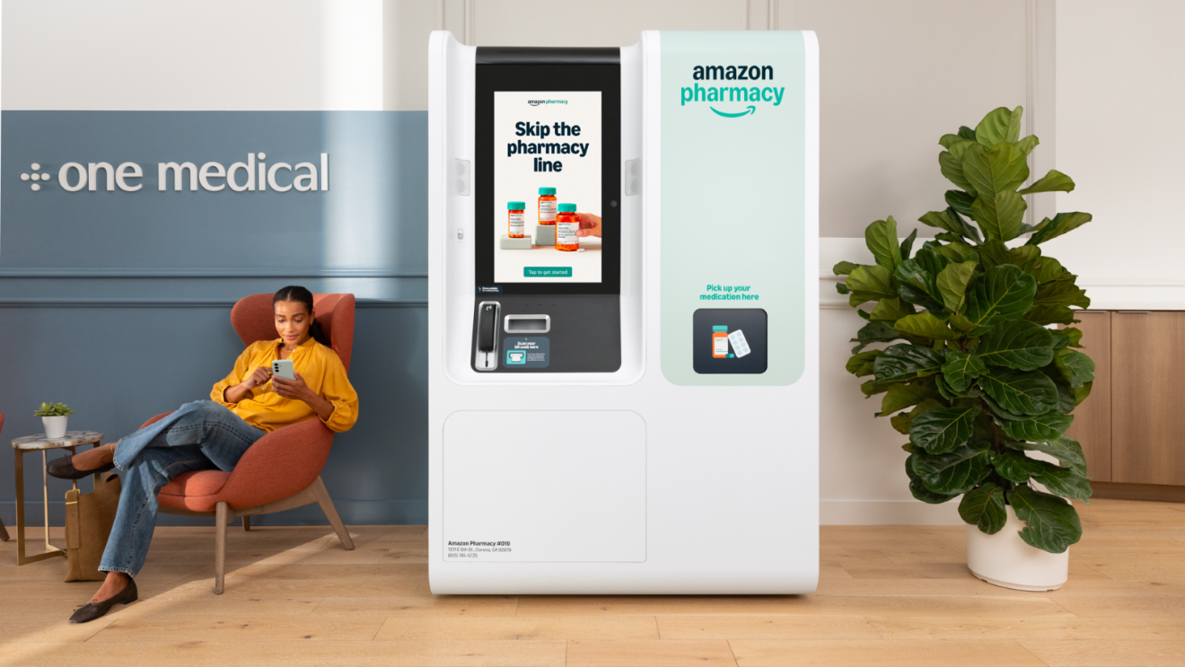 Amazon Pharmacy kiosk in medical office waiting area