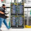 Man walking in data center
