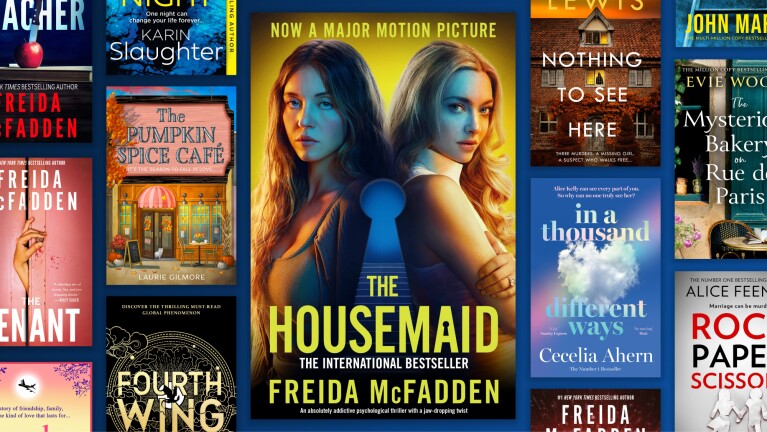 Bestselling book covers including The Housemaid by Freida McFadden