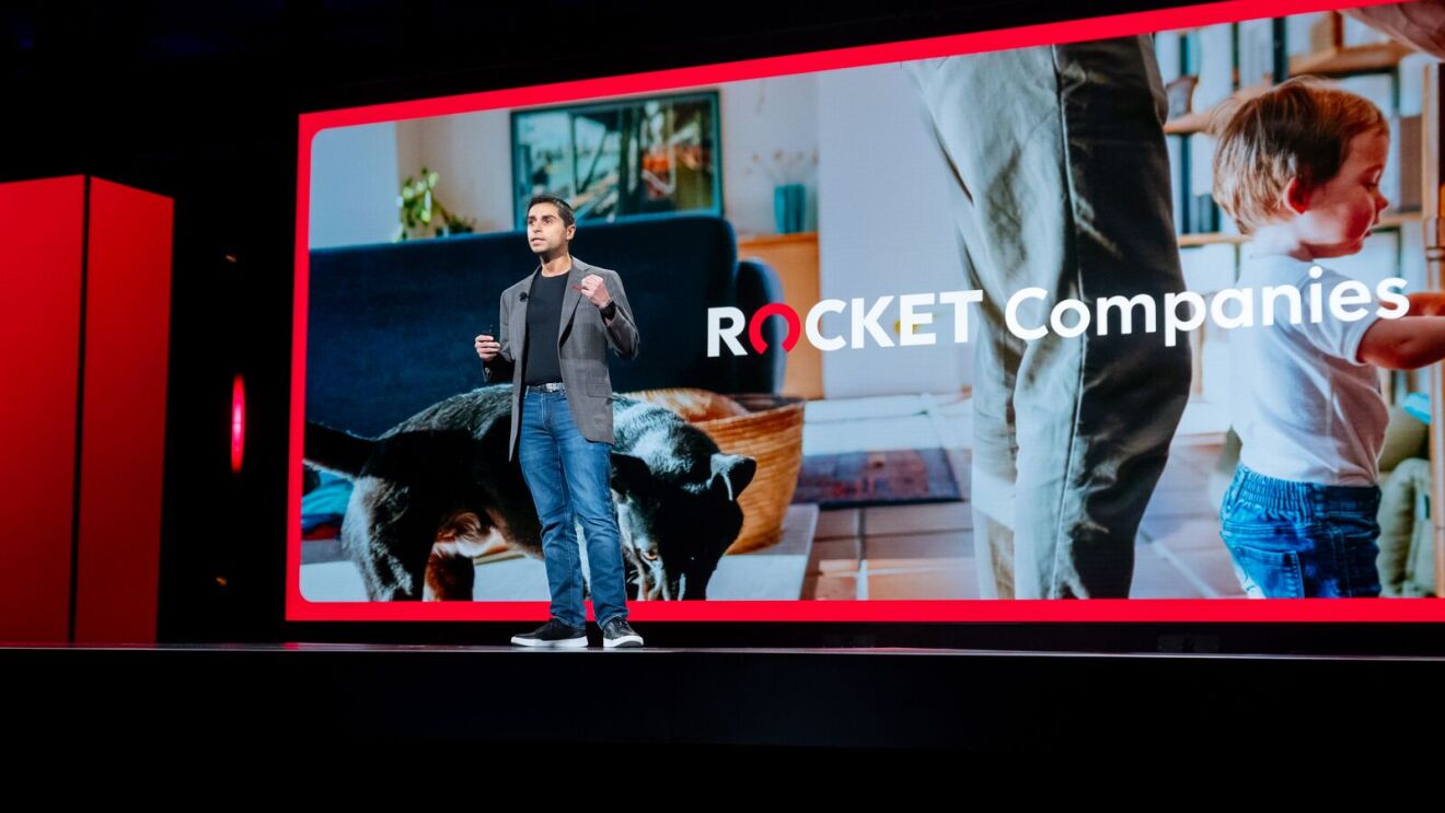 Shawn Malhotra, CTO, Rocket Companies speaking on stage at AWS re:Invent 2024.