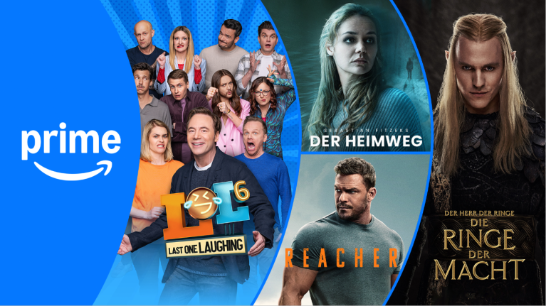Ein Werbebild mit verschiedenen Serien und Filme bei Prime Video. 