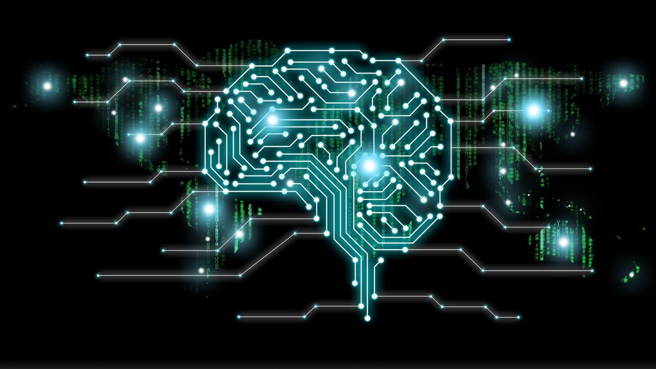 A conceptual illustration of a network of illuminated nodes that evokes the topic of artificial intelligence