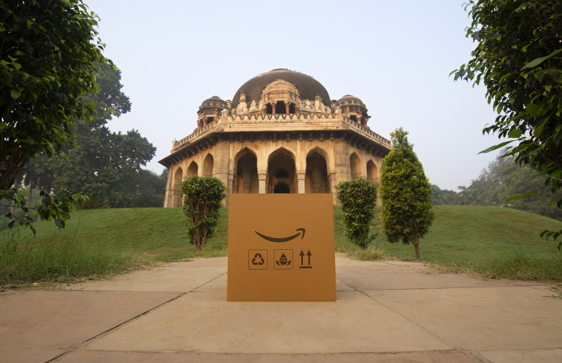 Journey of the Amazon box across iconic Indian locations