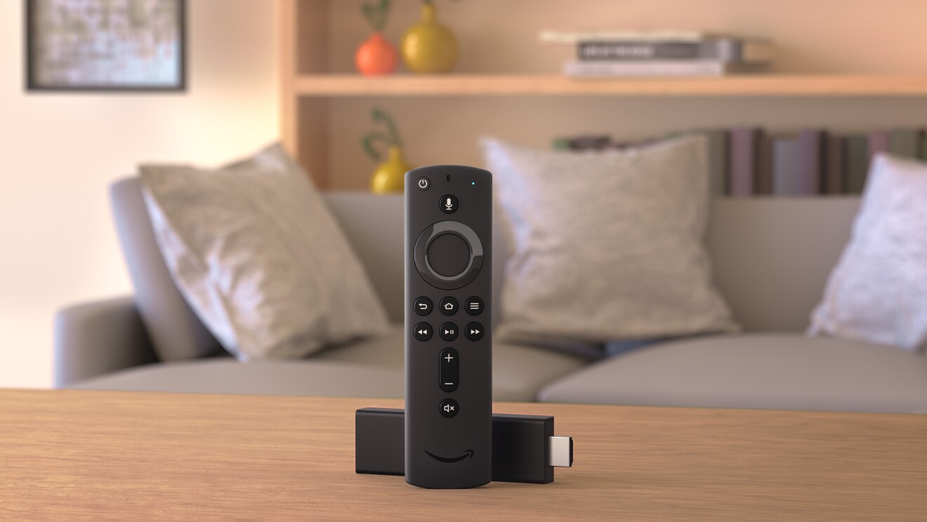 Fire TV stick in a living room