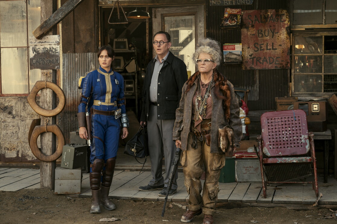 drei Charaktere aus der Prime-Serie 'Fallout'