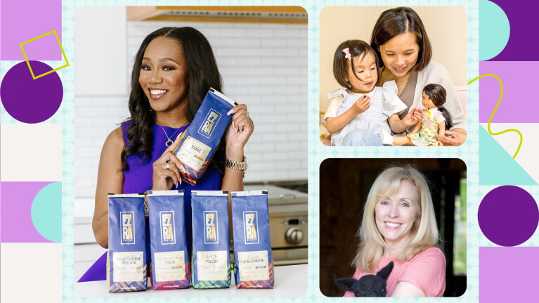 Collage of three women representing small business success stories