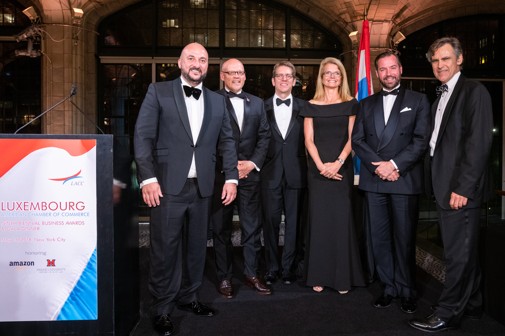 Amazon receives the Luxembourg-America Business Award in New York on 15 May 2018