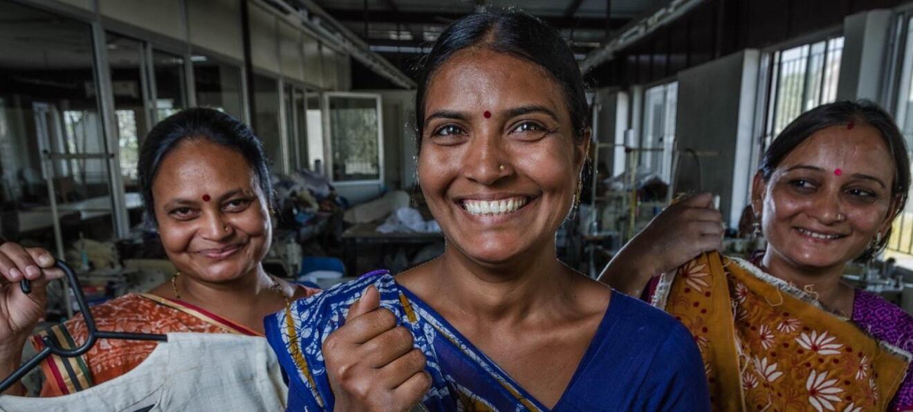 Three ladies smiling