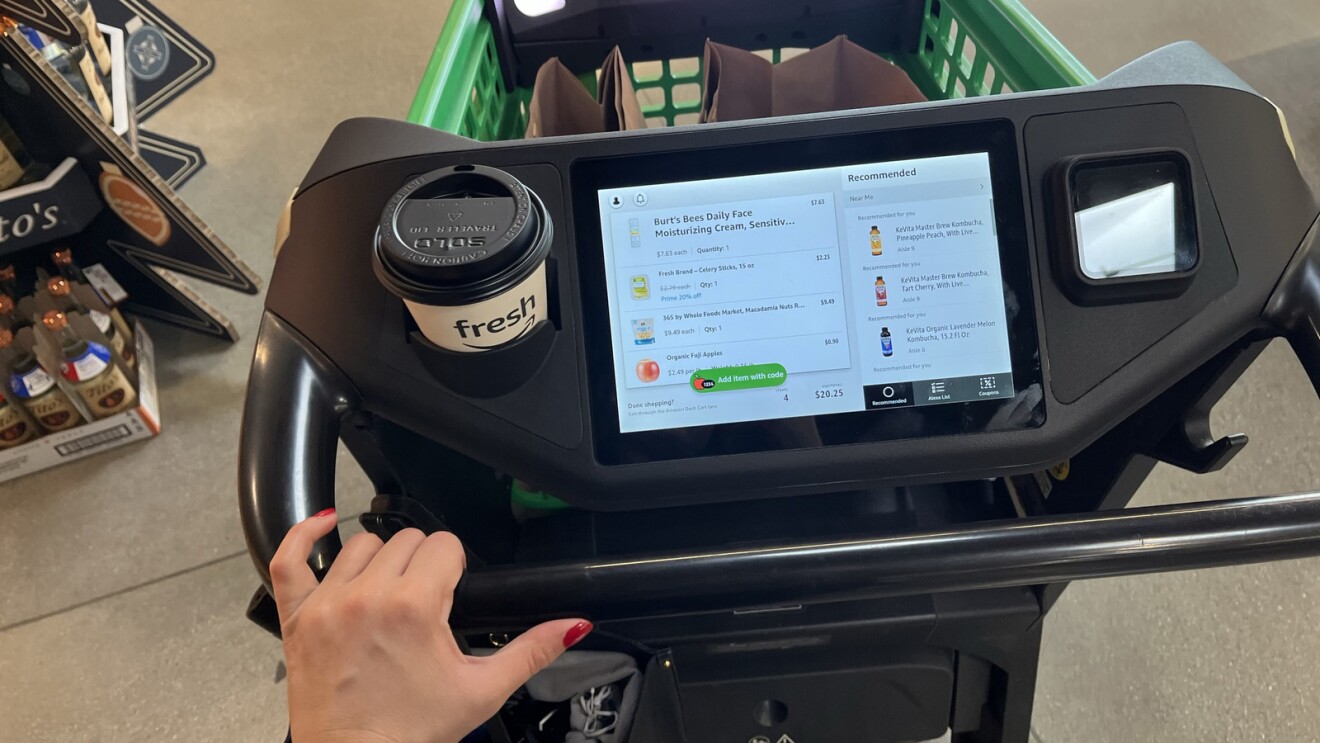 An image from inside an Amazon Fresh store