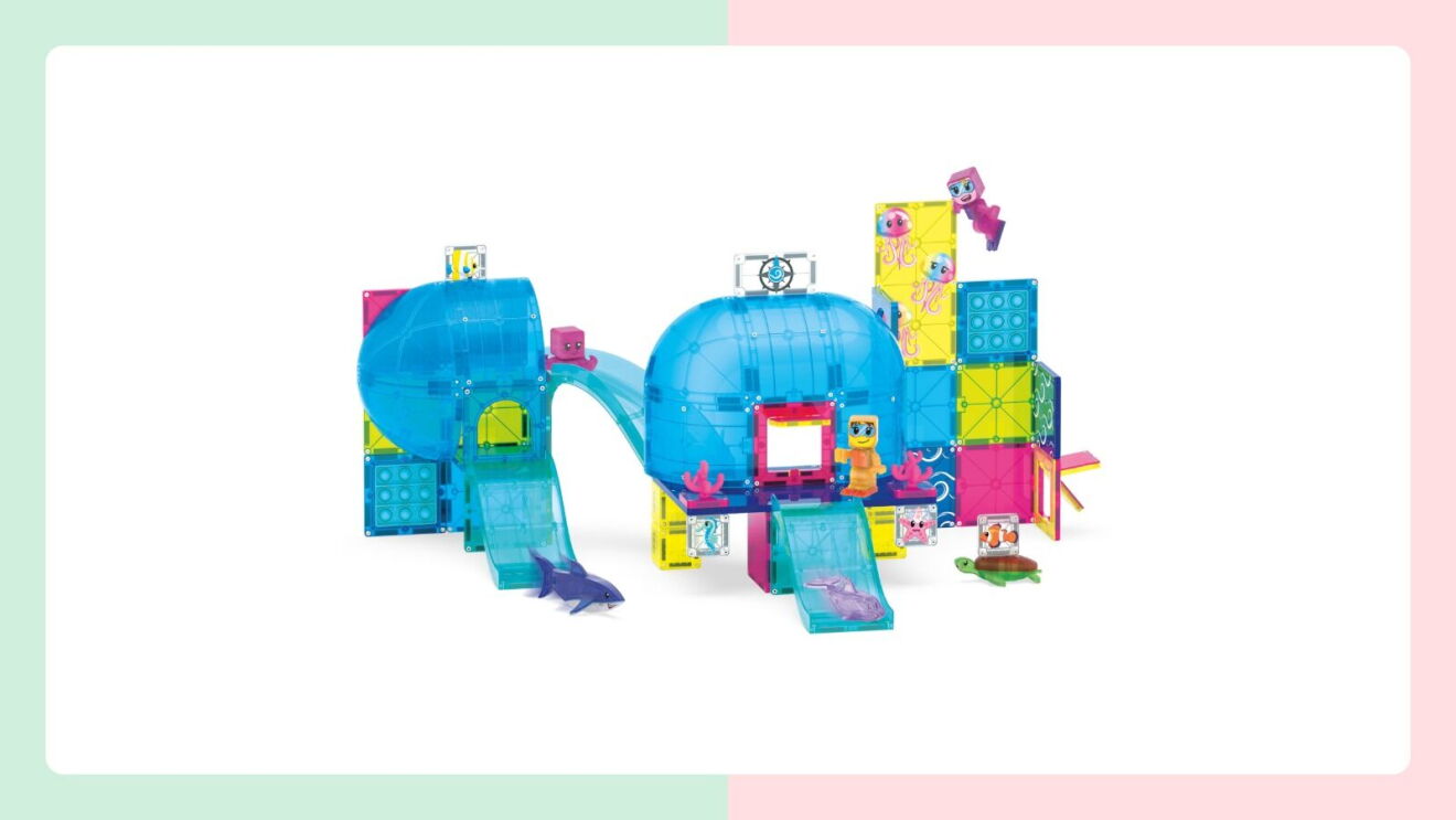 Magna-Tiles colorful geometric building pieces