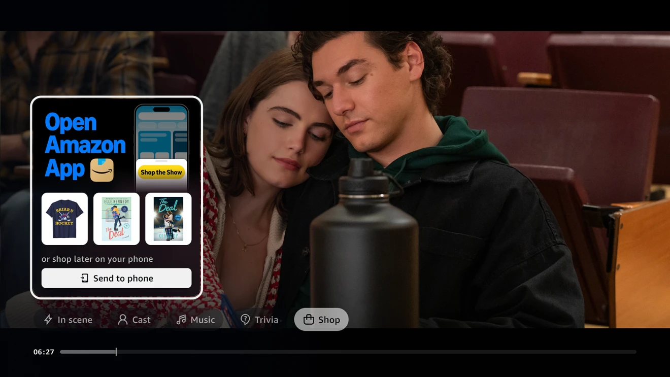 Amazon Shop the Show se muestra en la pantalla de Prime Video